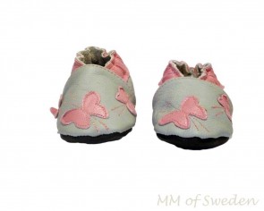 MM of Sweden barn mockasiner, rosa fjäril, MM400